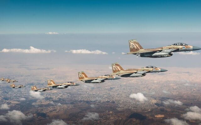 מטוסי קרב של חיל האוויר בדרך לתקיפה באיראן, יוני 2025 (צילום: דובר צה מטוסי קרב של חיל האוויר בדרך לתקיפה באיראן, יוני 2025 (צילום: דובר צה
