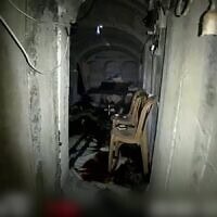 תיעוד מהתשתית התת קרקעית מתחת לבית החולים האירופאי בעזה, שבה חוסל מוחמד סנוואר, פורסם ב-7 ביוני 2025 (צילום: דובר צה"ל) תיעוד מהתשתית התת קרקעית מתחת לבית החולים האירופאי בעזה, שבה חוסל מוחמד סנוואר, פורסם ב-7 ביוני 2025 (צילום: דובר צה"ל)