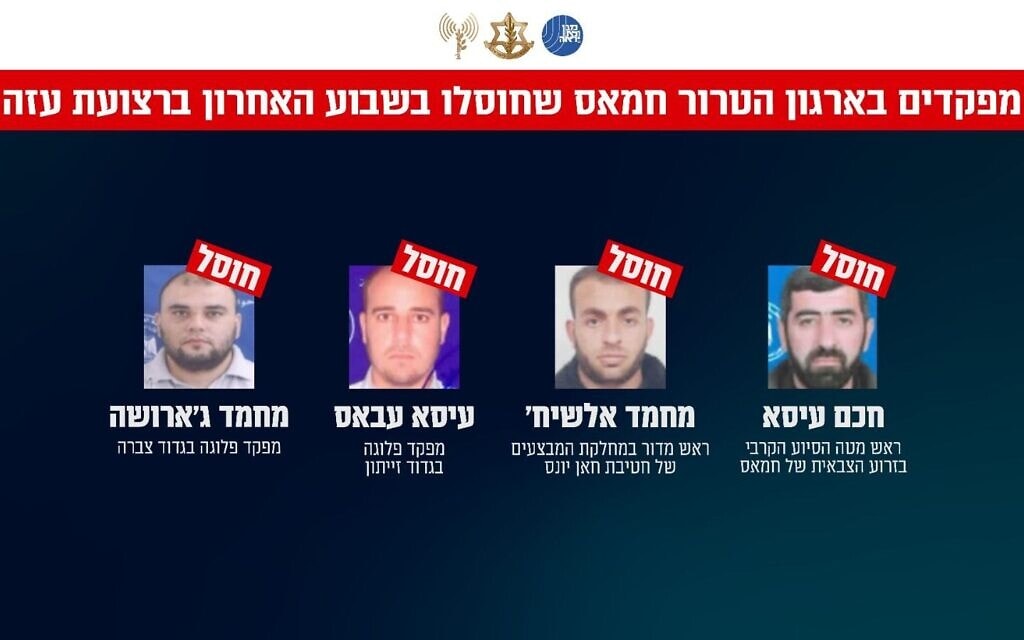 מחבלים של חמאס שחוסלו בעזה בשבוע הראשון של יולי 2025 (צילום: דובר צה"ל) מחבלים של חמאס שחוסלו בעזה בשבוע הראשון של יולי 2025 (צילום: דובר צה"ל)