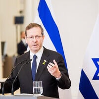 הנשיא יצחק הרצוג בלטביה, 5 באוגוסט 2025 (צילום: Gints Ivuskans / AFP) הנשיא יצחק הרצוג בלטביה, 5 באוגוסט 2025 (צילום: Gints Ivuskans / AFP)