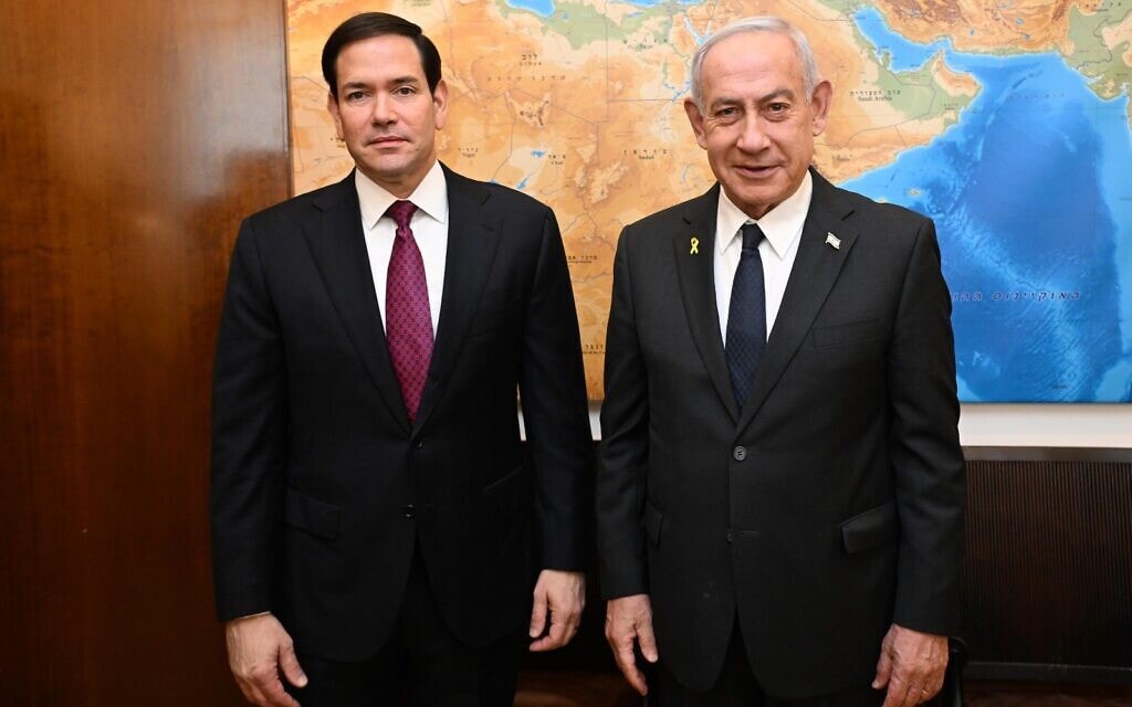 ראש הממשלה בנימין נתניהו פוגש בלשכתו בירושלים את שר החוץ של ארה״ב, מרקו רוביו. 15 בספטמבר 2025 (צילום: חיים צח/ לע״מ) ראש הממשלה בנימין נתניהו פוגש בלשכתו בירושלים את שר החוץ של ארה״ב, מרקו רוביו. 15 בספטמבר 2025 (צילום: חיים צח/ לע״מ)