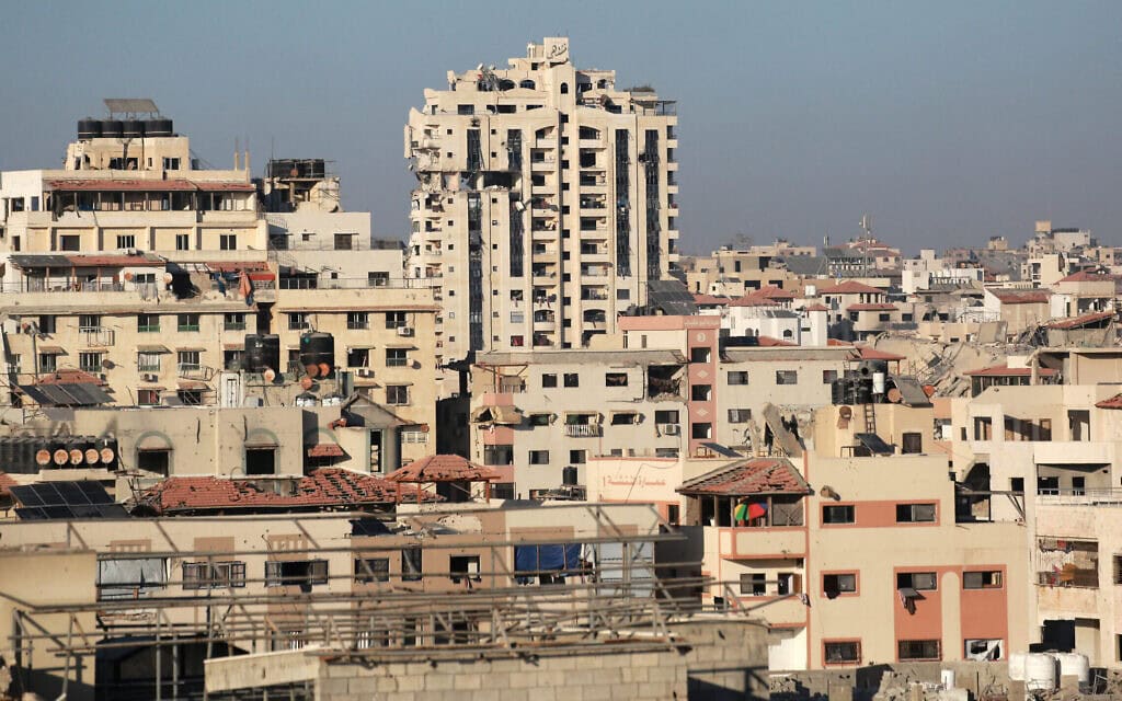 מבנים הרוסים בעיר עזה, 1 בספטמבר 2025 (צילום: BASHAR TALEB / AFP) מבנים הרוסים בעיר עזה, 1 בספטמבר 2025 (צילום: BASHAR TALEB / AFP)