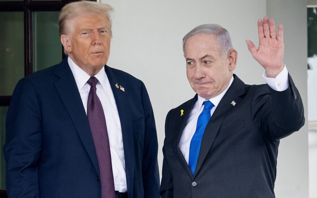 בנימין נתניהו ודונלד טראמפ בבית הלבן, 29 בספטמבר 2025 (צילום: SAUL LOEB / AFP)