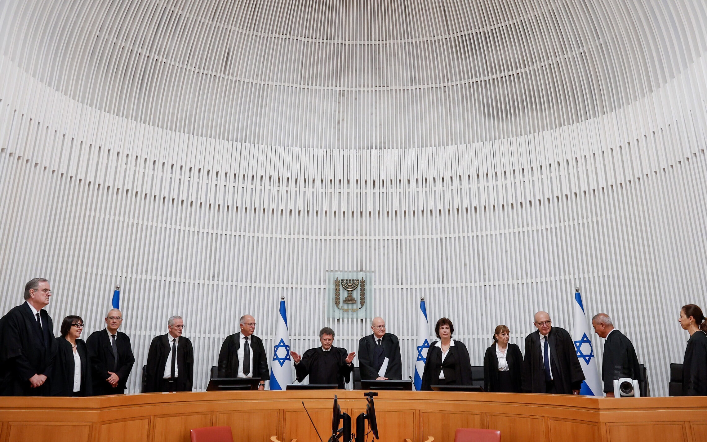 טקס הפרידה מהשופט יוסף אלרון בבית המשפט העליון בירושלים, 18 בספטמבר 2025 (צילום: יונתן זינדל/פלאש90)