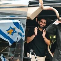 שגב כלפון יוצא מכפר המכביה, 26 באוקטובר 2025 (צילום: פולינה פטימר/מטה משפחות החטופים) שגב כלפון יוצא מכפר המכביה, 26 באוקטובר 2025 (צילום: פולינה פטימר/מטה משפחות החטופים)