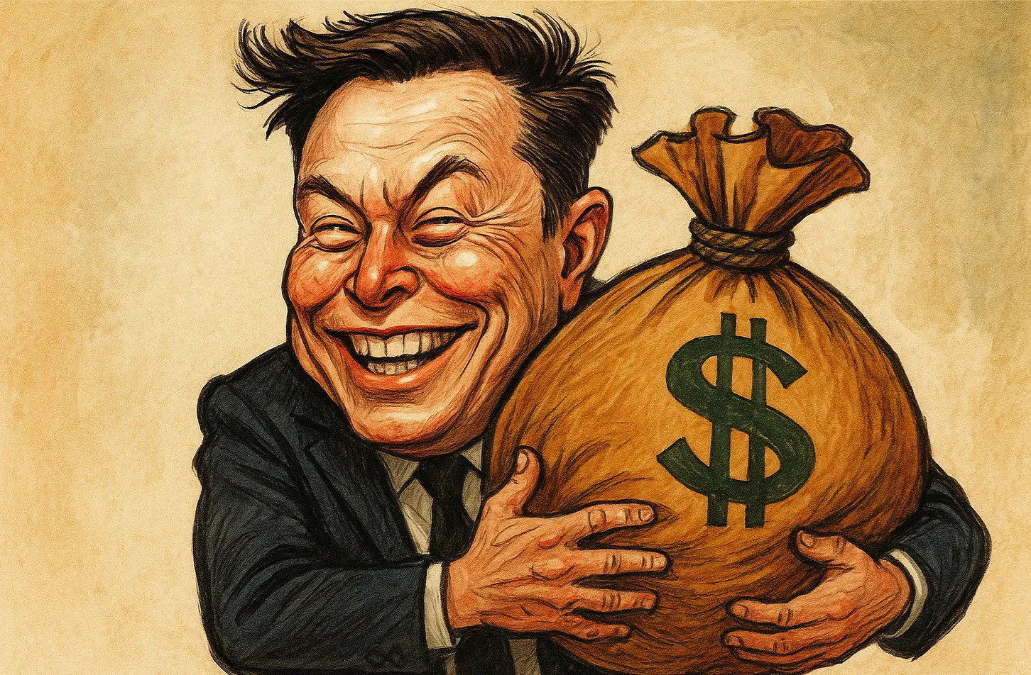 קריקטורה על אילון מאסק (צילום: יצירה דיגיטלית של דן פרי) קריקטורה על אילון מאסק (צילום: יצירה דיגיטלית של דן פרי)