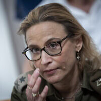 הפרקליטה הצבאית הראשית יפעת תומר-ירושלמי בטקס הפרידה משופט בית המשפט העליון יוסף אלרון, 18 בספטמבר 2025