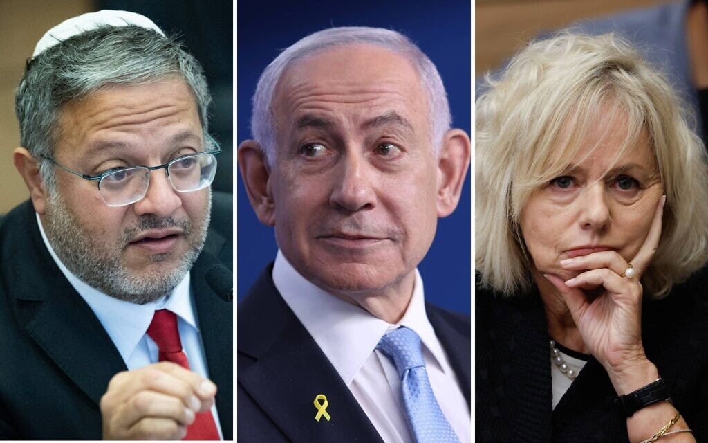 היועצת המשפטית לממשלה גלי בהרב-מיארה, ראש הממשלה בנימין נתניהו, השר לביטחון לאומי איתמר בן גביר (צילום: יונתן זינדל/פלאש90, אלכס קולומויסקי/פול, חיים גולדברג/פלאש90) היועצת המשפטית לממשלה גלי בהרב-מיארה, ראש הממשלה בנימין נתניהו, השר לביטחון לאומי איתמר בן גביר (צילום: יונתן זינדל/פלאש90, אלכס קולומויסקי/פול, חיים גולדברג/פלאש90)
