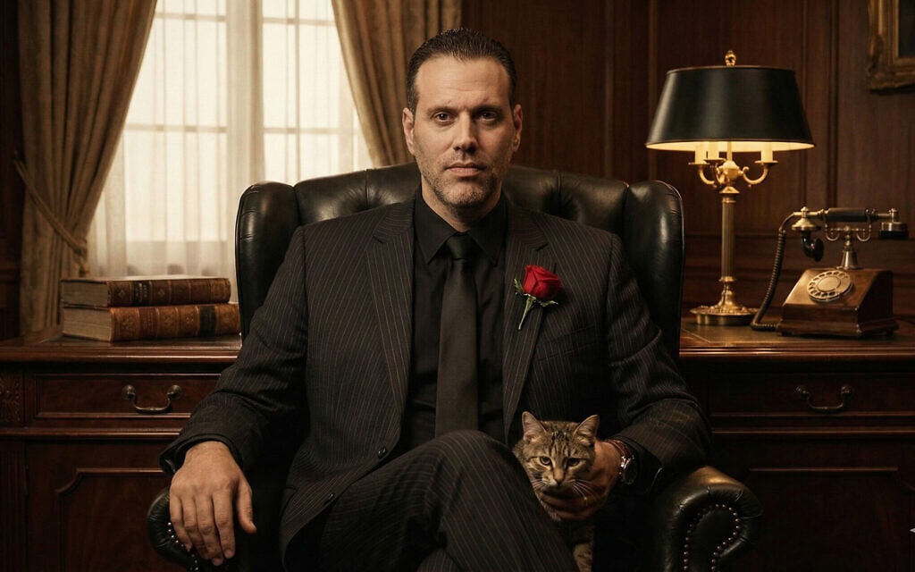 שר התרבות והספורט מיקי זוהר בתפקיד "הסנדק". אילוסטרציה (צילום: יצירת AI של ננו בננה)