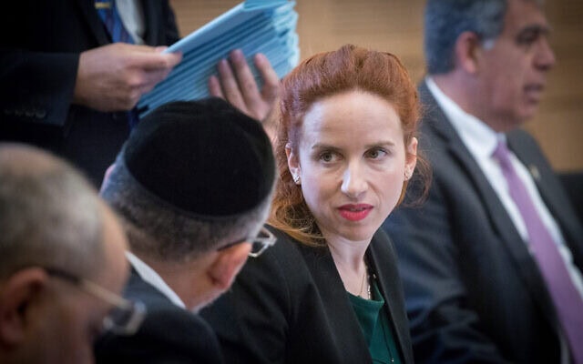 ח"כ סתיו שפיר בוועדת הכספים, במהלך הצבעה על תקציב המדינה, 12 במרץ 2018
