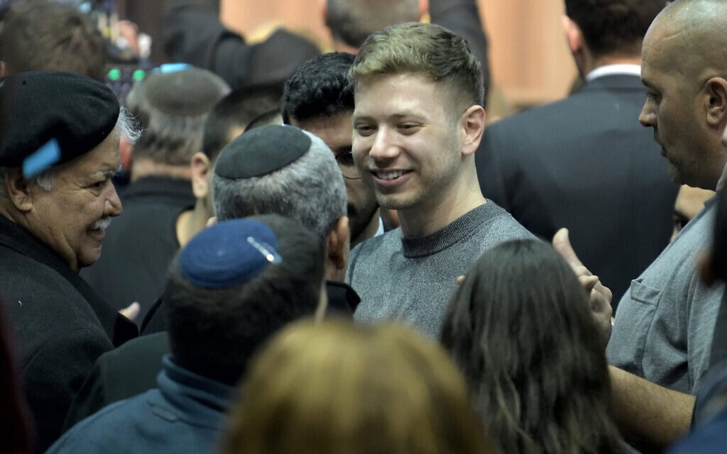 יאיר נתניהו במטה הליכוד בלילה הבחירות ב-2 במרץ 2020 (צילום: גילי יערי/פלאש90)