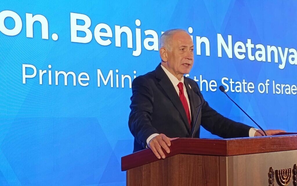 בנימין נתניהו בוועידת משלחת הנהגת ועידת הנשיאים לישראל בירושלים, 15 בפברואר 2026 (צילום: זאב שטוב) בנימין נתניהו בוועידת משלחת הנהגת ועידת הנשיאים לישראל בירושלים, 15 בפברואר 2026 (צילום: זאב שטוב)