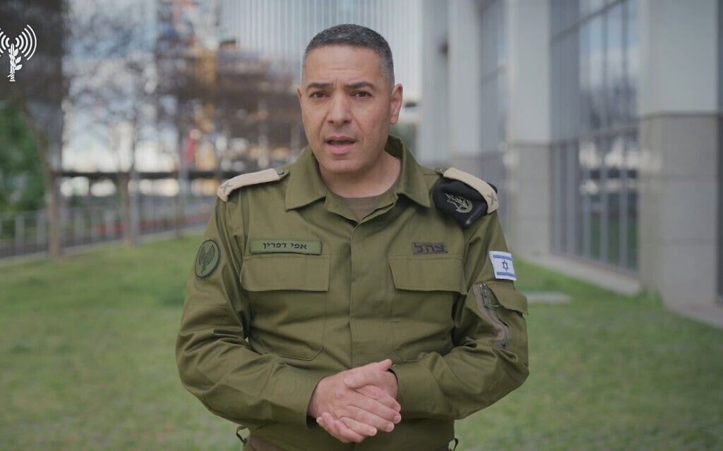 דובר צה"ל, תת־אלוף אפי דפרין, 27 בפברואר 2026 (צילום: דובר צה"ל) דובר צה"ל, תת־אלוף אפי דפרין, 27 בפברואר 2026 (צילום: דובר צה"ל)
