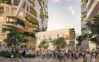 מיזם "חצרות שלם" בירושלים, הדמייה, 2026 (צילום: חשבון האינסטגרם של חצרות שלם, הדמייה: MVRDV) מיזם "חצרות שלם" בירושלים, הדמייה, 2026 (צילום: חשבון האינסטגרם של חצרות שלם, הדמייה: MVRDV)