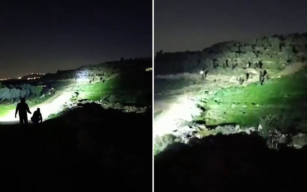 צילום מסך מתוך סרטון שלכאורה מציג מתנחלים תוקפים את הכפר אבו פלאח בגדה המערבית, 8 במרץ 2026 (צילום: צילום מסך מתוך טוויטר, שימוש לפי סעיף 27א לחוק זכויות יוצרים) צילום מסך מתוך סרטון שלכאורה מציג מתנחלים תוקפים את הכפר אבו פלאח בגדה המערבית, 8 במרץ 2026 (צילום: צילום מסך מתוך טוויטר, שימוש לפי סעיף 27א לחוק זכויות יוצרים)