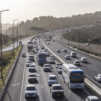 עומס בכביש 1 בימי שגרה, 8 בפברואר 2026
