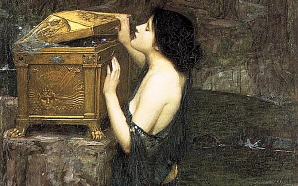 תיבת פנדורה (צילום: ציור: ג'ון ויליאם ווטרהאוס, ויקיפדיה) תיבת פנדורה (צילום: ציור: ג'ון ויליאם ווטרהאוס, ויקיפדיה)