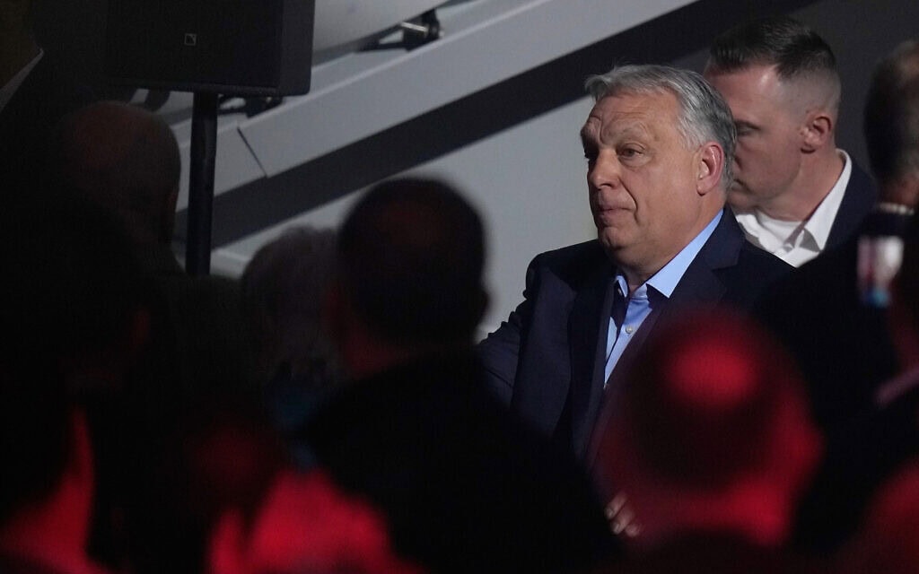 ראש ממשלת הונגריה ויקטור אורבן בבודפשט, 12 באפריל 2026 (צילום: AP Photo/Petr David Josek) ראש ממשלת הונגריה ויקטור אורבן בבודפשט, 12 באפריל 2026 (צילום: AP Photo/Petr David Josek)