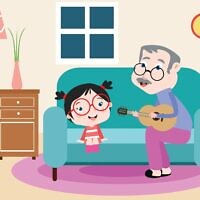 סבא שר לנכדה, אילוסטרציה