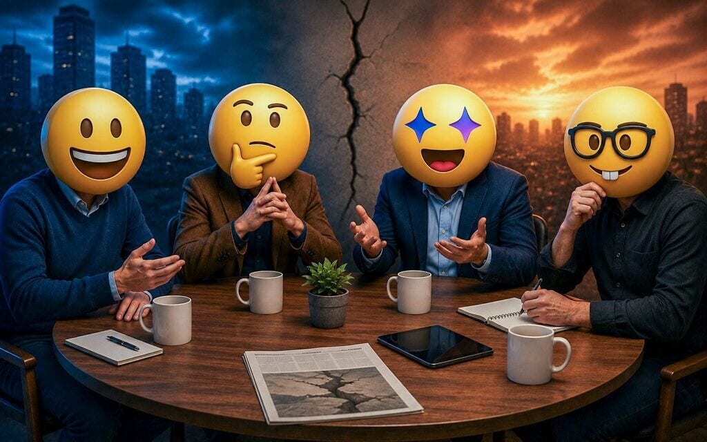 מודלים של בינה מלאכותית מתווכחים על המציאות ושברה (צילום: יצירה דיגיטלית: אלון קורנגרין) מודלים של בינה מלאכותית מתווכחים על המציאות ושברה (צילום: יצירה דיגיטלית: אלון קורנגרין)