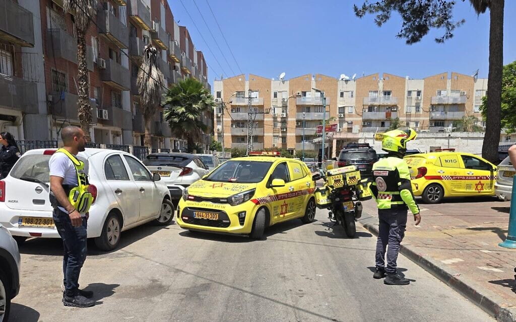 זירת ירי בלוד. 11 במאי 2026 (צילום: תיעוד מבצעי מד"א)