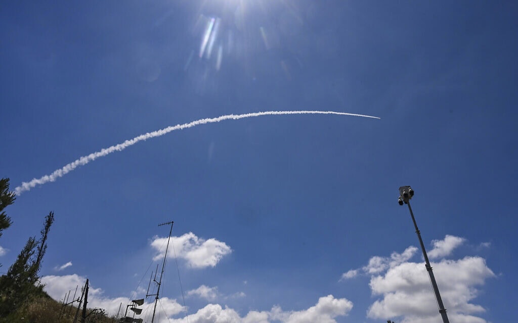 יירוט רקטת חזבאללה בצפון. 30 במאי 2026 (צילום: מיכאל גלעדי/פלאש90)