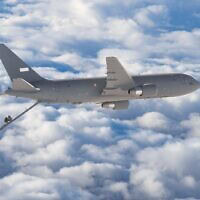 מטוס התדלוק החדש של חיל האוויר בואינג KC-46 השלים טיסת ניסוי ראשונה בארה"ב, 4 במאי 2026 (צילום: בואינג) מטוס התדלוק החדש של חיל האוויר בואינג KC-46 השלים טיסת ניסוי ראשונה בארה"ב, 4 במאי 2026 (צילום: בואינג)