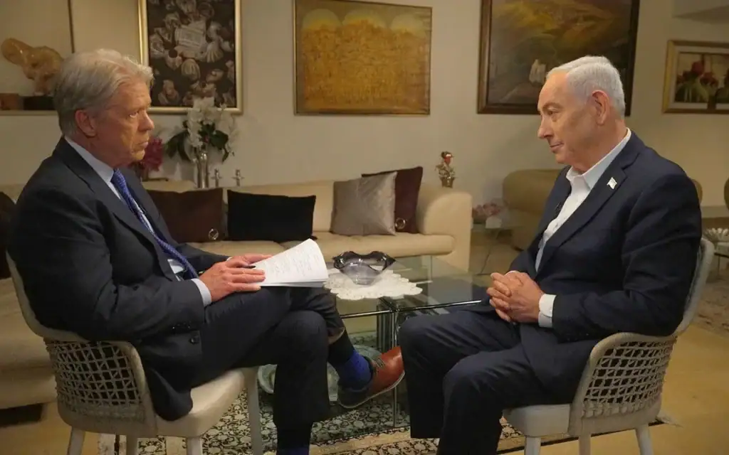 ראש הממשלה בנימין נתניהו מתראיין למייג'ור גארט בתוכנית "60 דקות", 10 במאי 2026 (צילום: CBS News) ראש הממשלה בנימין נתניהו מתראיין למייג'ור גארט בתוכנית "60 דקות", 10 במאי 2026 (צילום: CBS News)
