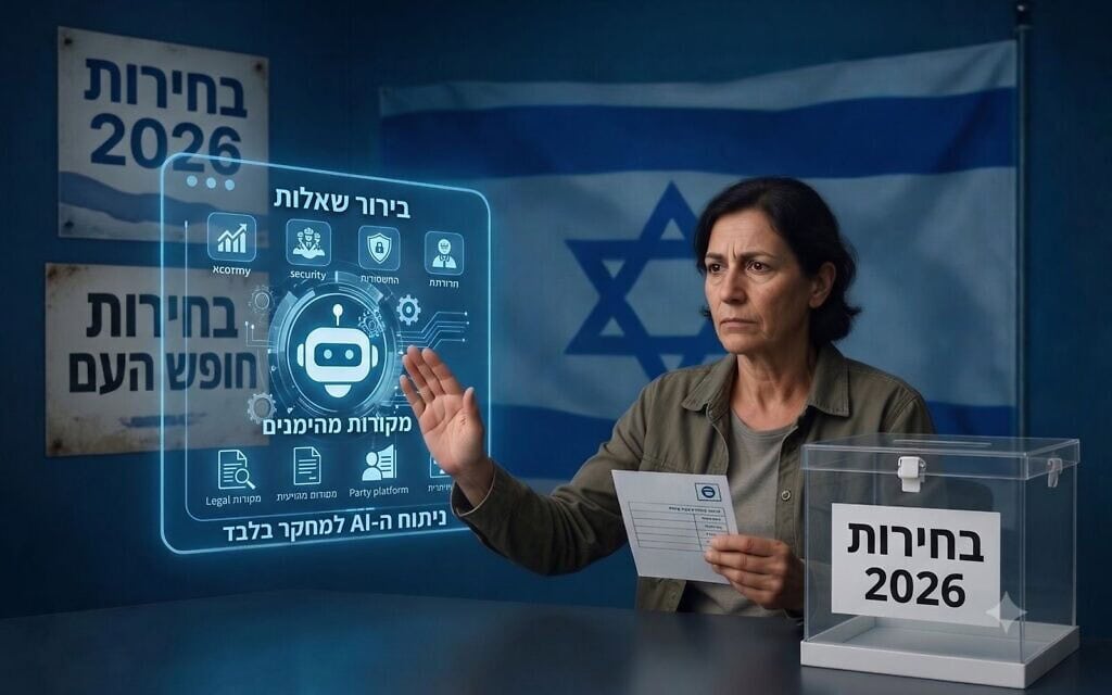 שימוש ב-AI בבחירות, אילוסטרציה (צילום: איור של אבי בן הר באמצעות Gemini) שימוש ב-AI בבחירות, אילוסטרציה (צילום: איור של אבי בן הר באמצעות Gemini)