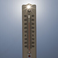 אילוסטרציה: מדחום מצי טמפרטורה של 35 מעלות צלזיוס