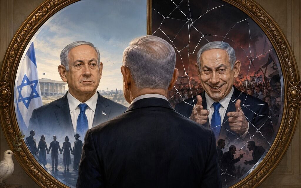אילוסטרציה: נתניהו "המאחד" מול נתניהו המפלג (צילום: יצירת AI) אילוסטרציה: נתניהו "המאחד" מול נתניהו המפלג (צילום: יצירת AI)