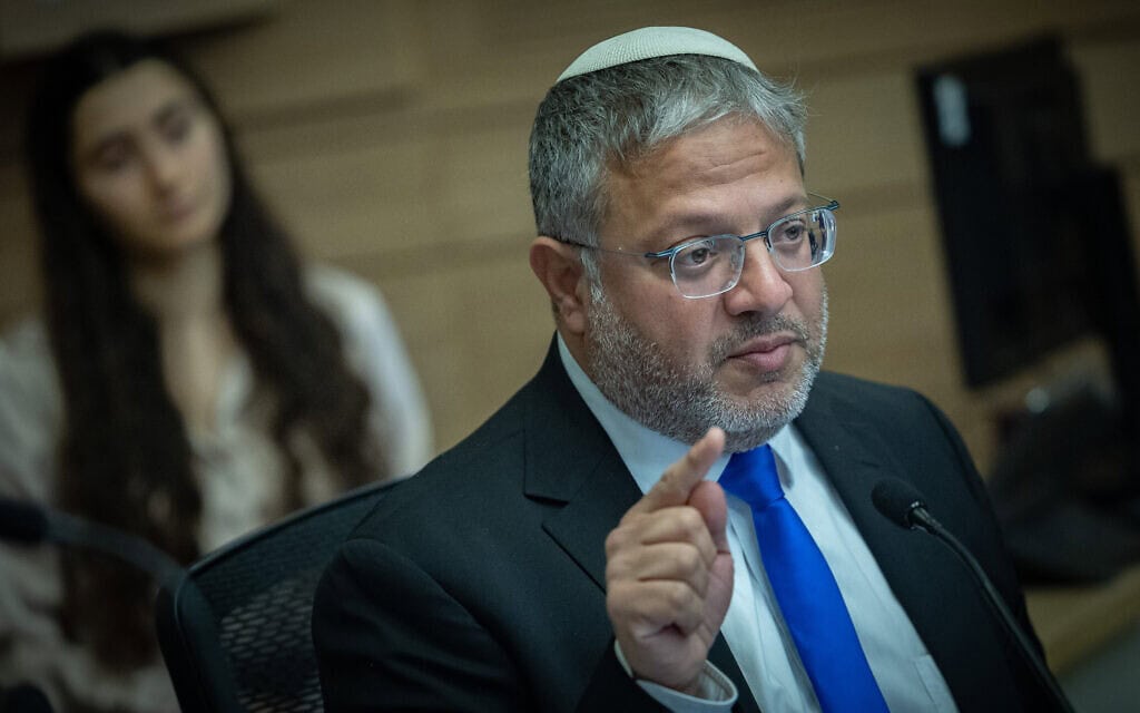 National Security Minister Itamar Ben Gvir attends Interior committee meeting at the Knesset, the Israeli Parliament in Jerusalem, on July 8, 2026. Photo by Yonatan Sindel/Flash90 *** Local Caption *** איתמר בן גביר
השר לביטחון לאומי
כנסת
מדברים
ועדת
הפנים
והגנת
הסביבה National Security Minister Itamar Ben Gvir attends Interior committee meeting at the Knesset, the Israeli Parliament in Jerusalem, on July 8, 2026. Photo by Yonatan Sindel/Flash90 *** Local Caption *** איתמר בן גביר
השר לביטחון לאומי
כנסת
מדברים
ועדת
הפנים
והגנת
הסביבה
