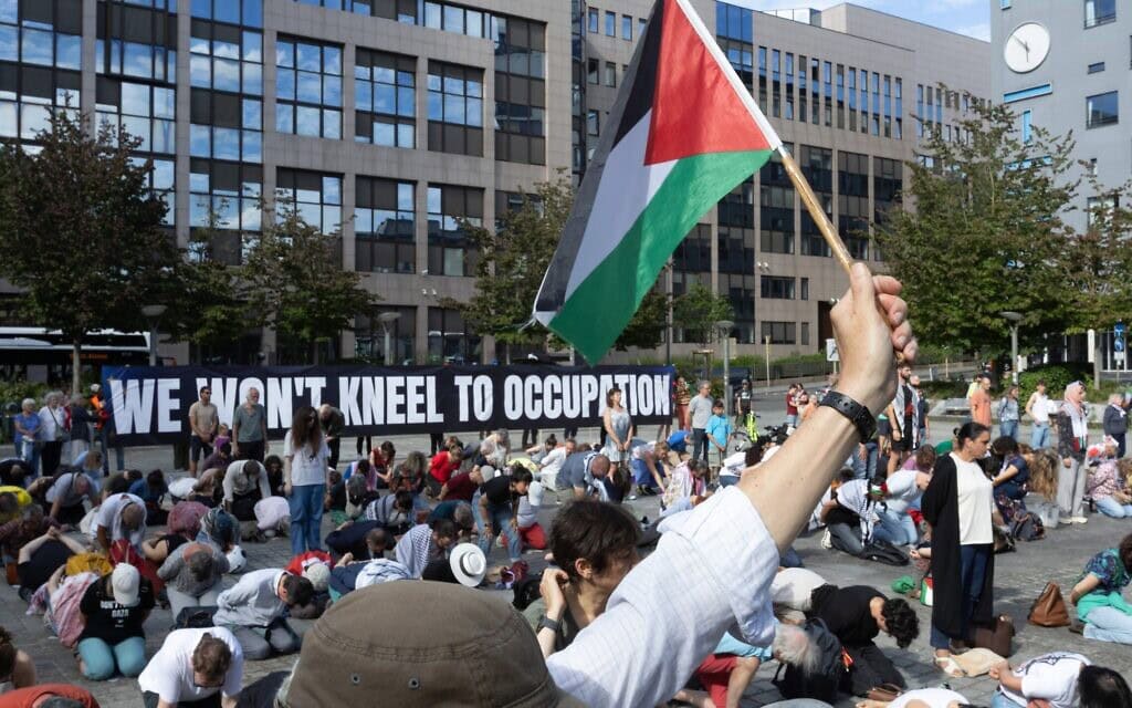 הפגנה בבלגיה נגד הכיבוש, יוני 2026 (צילום: AP Photo/Omar Havana) הפגנה בבלגיה נגד הכיבוש, יוני 2026 (צילום: AP Photo/Omar Havana)