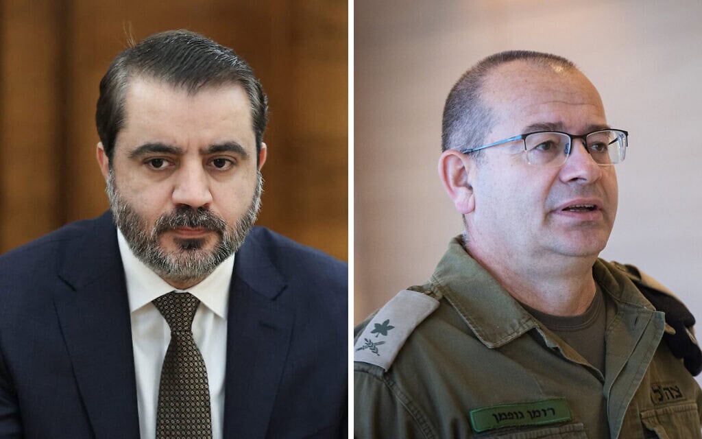 ראש המוסד רומן גופמן ושר החוץ הסורי אסעד א-שיבאני (צילום: יונתן זינדל/פלאש90, Handout / RUSSIAN FOREIGN MINISTRY / AFP)