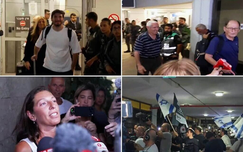 נוסעים שהיו על מטוס של פליידובאי בדרכו לישראל מאיחוד האמירויות הערביות, לאחר שסבלו מתאונה דחופה באוויר, כאשר טייס המשנה נכנע לאחר שדקר את הקפטן בניסיון לכאורה להתרסק, חזרו לביתם בנמל התעופה בן גוריון, 30 בספטמבר 2026 (צילום: צילומי מסך/חדשות ערוץ 12) נוסעים שהיו על מטוס של פליידובאי בדרכו לישראל מאיחוד האמירויות הערביות, לאחר שסבלו מתאונה דחופה באוויר, כאשר טייס המשנה נכנע לאחר שדקר את הקפטן בניסיון לכאורה להתרסק, חזרו לביתם בנמל התעופה בן גוריון, 30 בספטמבר 2026 (צילום: צילומי מסך/חדשות ערוץ 12)