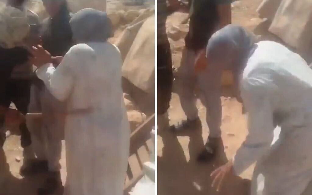 סרטון וידאו מראה מתנחל מכה אישה פלסטינית במקל בזמן שהוא רועה צאן בדרום הר חברון בדרום הגדה המערבית, 18 בספטמבר 2026 (צילום: צילום מסך של סוכנות הידיעות SND/טוויטר) סרטון וידאו מראה מתנחל מכה אישה פלסטינית במקל בזמן שהוא רועה צאן בדרום הר חברון בדרום הגדה המערבית, 18 בספטמבר 2026 (צילום: צילום מסך של סוכנות הידיעות SND/טוויטר)