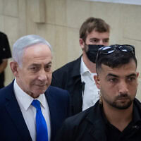 ראש הממשלה בנימין נתניהו בדיון במשפטו, בבית המשפט המחוזי בירושלים. 15 ביולי 2026