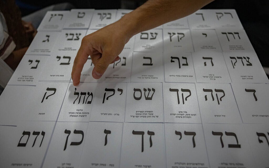 עובדים מדפיסים ומסדרים פתקי הצבעה חדשים בבית דפוס בקריית גת, לקראת הבחירות הכלליות הקרובות בישראל. 5 באוקטובר 2026 (צילום: יונתן זינדל/פלאש90) עובדים מדפיסים ומסדרים פתקי הצבעה חדשים בבית דפוס בקריית גת, לקראת הבחירות הכלליות הקרובות בישראל. 5 באוקטובר 2026 (צילום: יונתן זינדל/פלאש90)