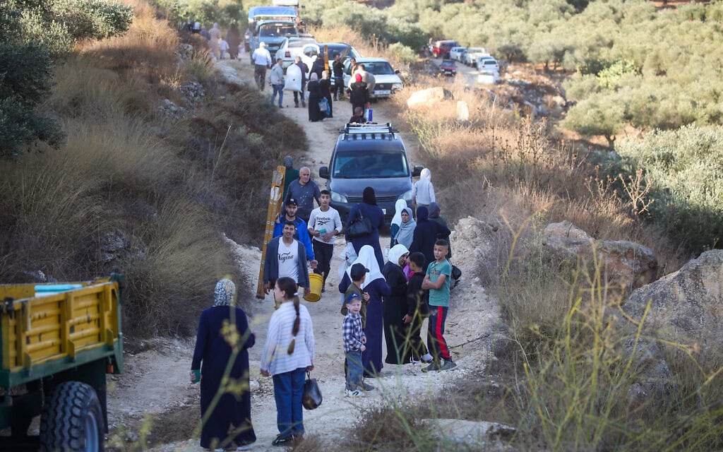 כוחות צה"ל יורים גז מדמיע ומפזרים חקלאים פלסטינים, ומונעים מהם להמשיך במסיק הזיתים בעת שניסו לעבור דרך שער ברזל שהציב הצבא בכפר סאלם, ממזרח לשכם בגדה המערבית. 17 באוקטובר 2026 (צילום: Nasser Ishtayeh/Flash90) כוחות צה"ל יורים גז מדמיע ומפזרים חקלאים פלסטינים, ומונעים מהם להמשיך במסיק הזיתים בעת שניסו לעבור דרך שער ברזל שהציב הצבא בכפר סאלם, ממזרח לשכם בגדה המערבית. 17 באוקטובר 2026 (צילום: Nasser Ishtayeh/Flash90)